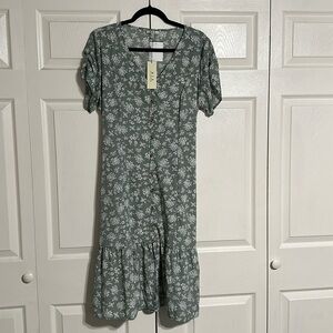 MPH Collection sage green dress, button down, size XL, NWT